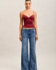 Toxik3 full rhinestone stretch wide denim jeans