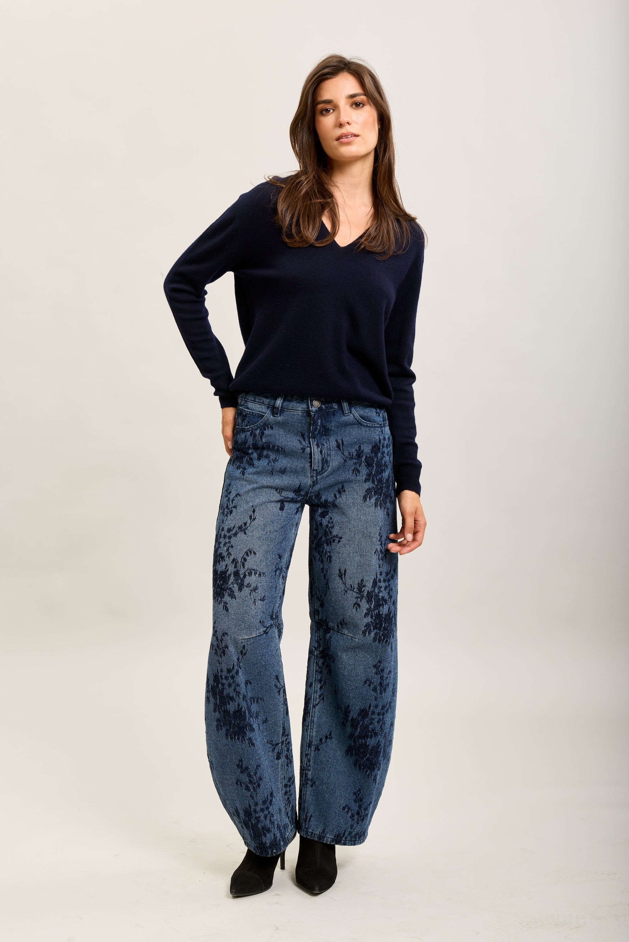 Toxik3 bestickte Ballon-Jeanshose aus Stretch-Denim
