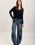 Toxik3 bestickte Ballon-Jeanshose aus Stretch-Denim