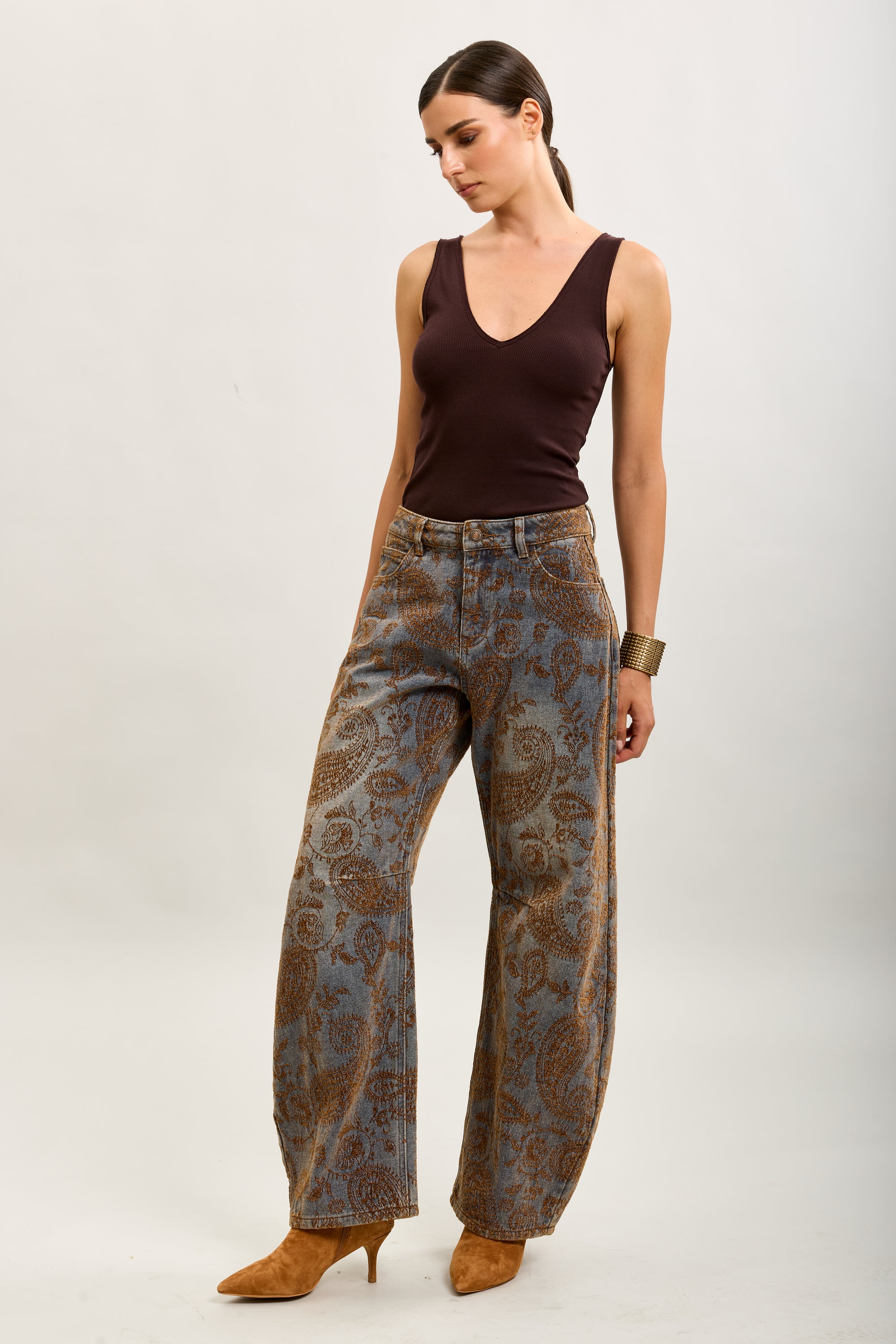 Toxik3 bestickte Ballon-Jeanshose aus Stretch-Denim