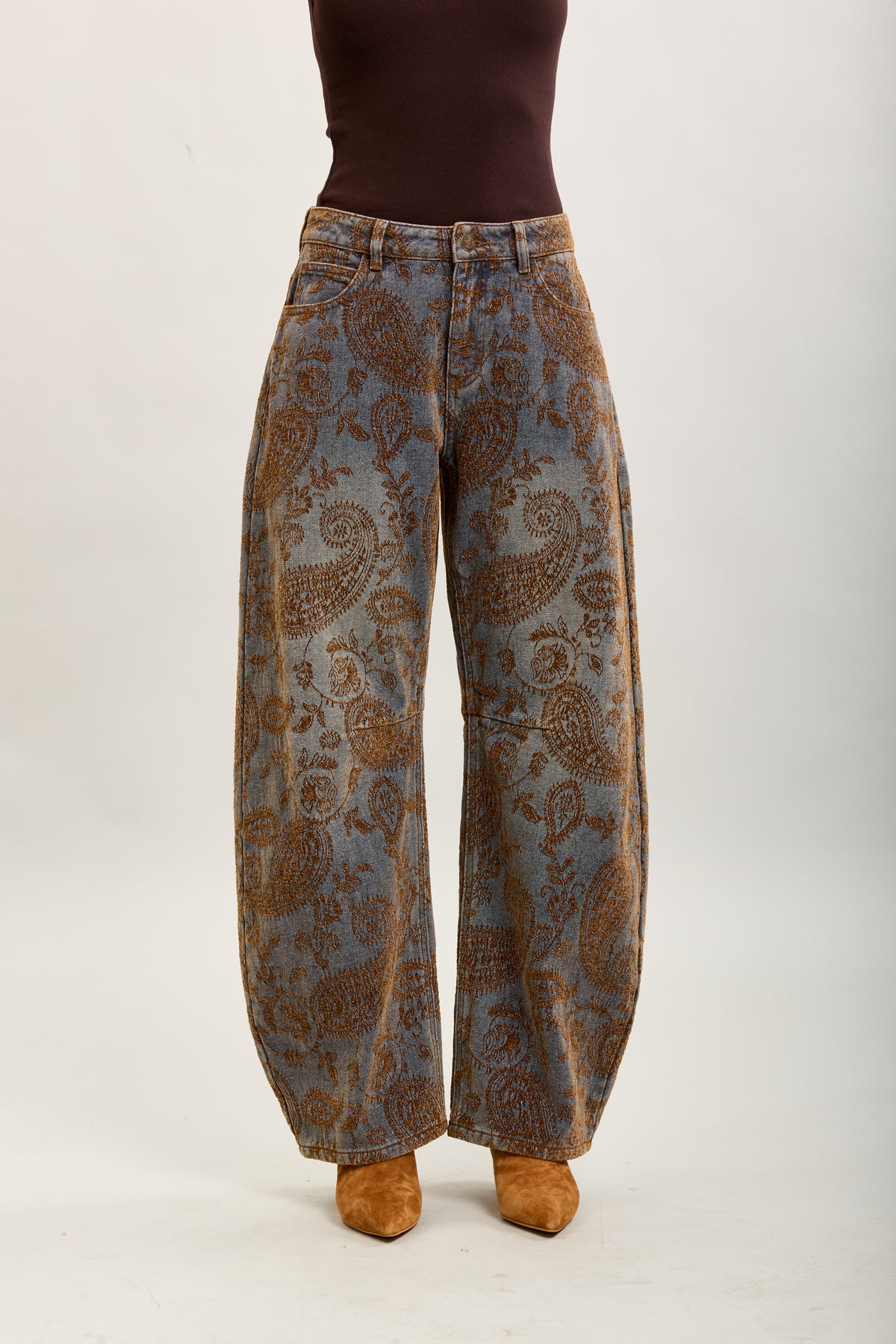 Toxik3 bestickte Ballon-Jeanshose aus Stretch-Denim