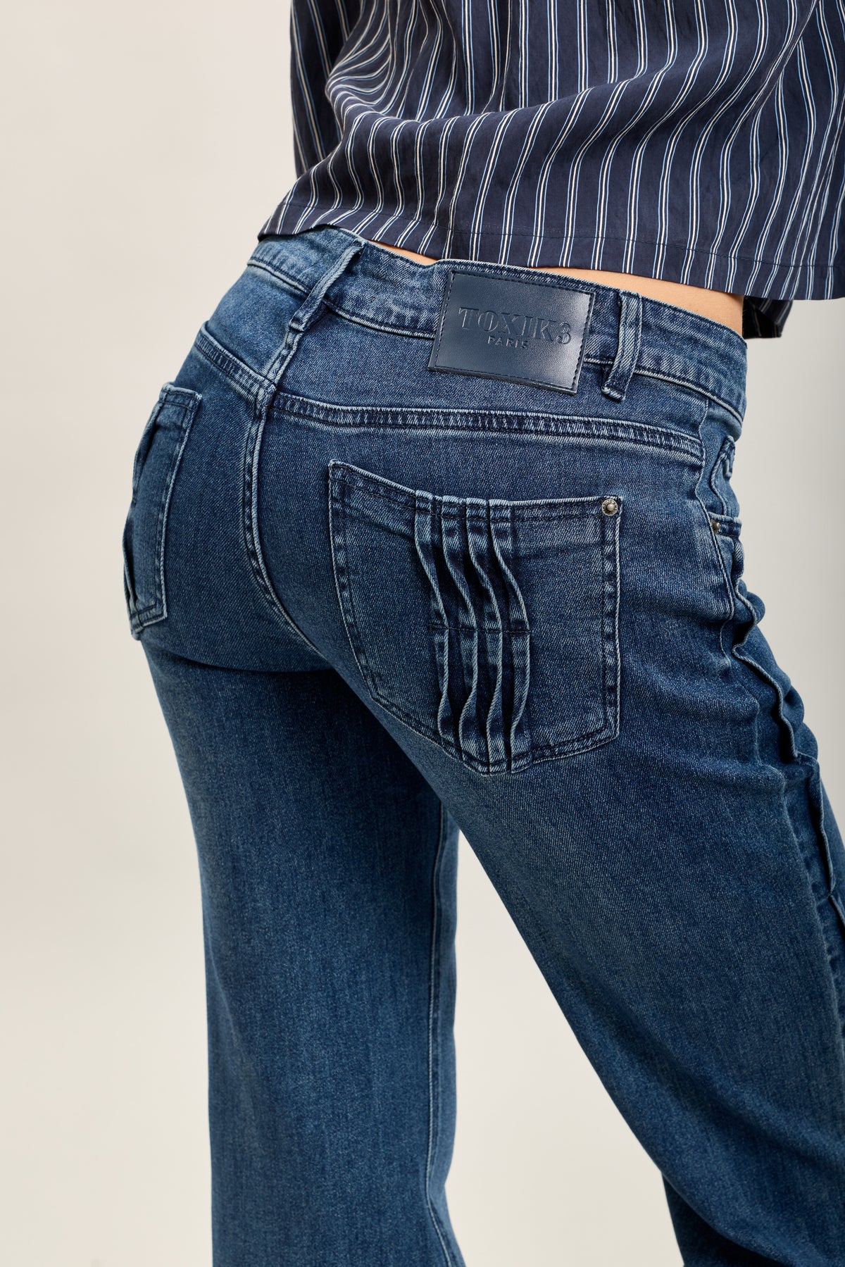 Toxik3 stretch denim bootcut jean pants bellows pockets
