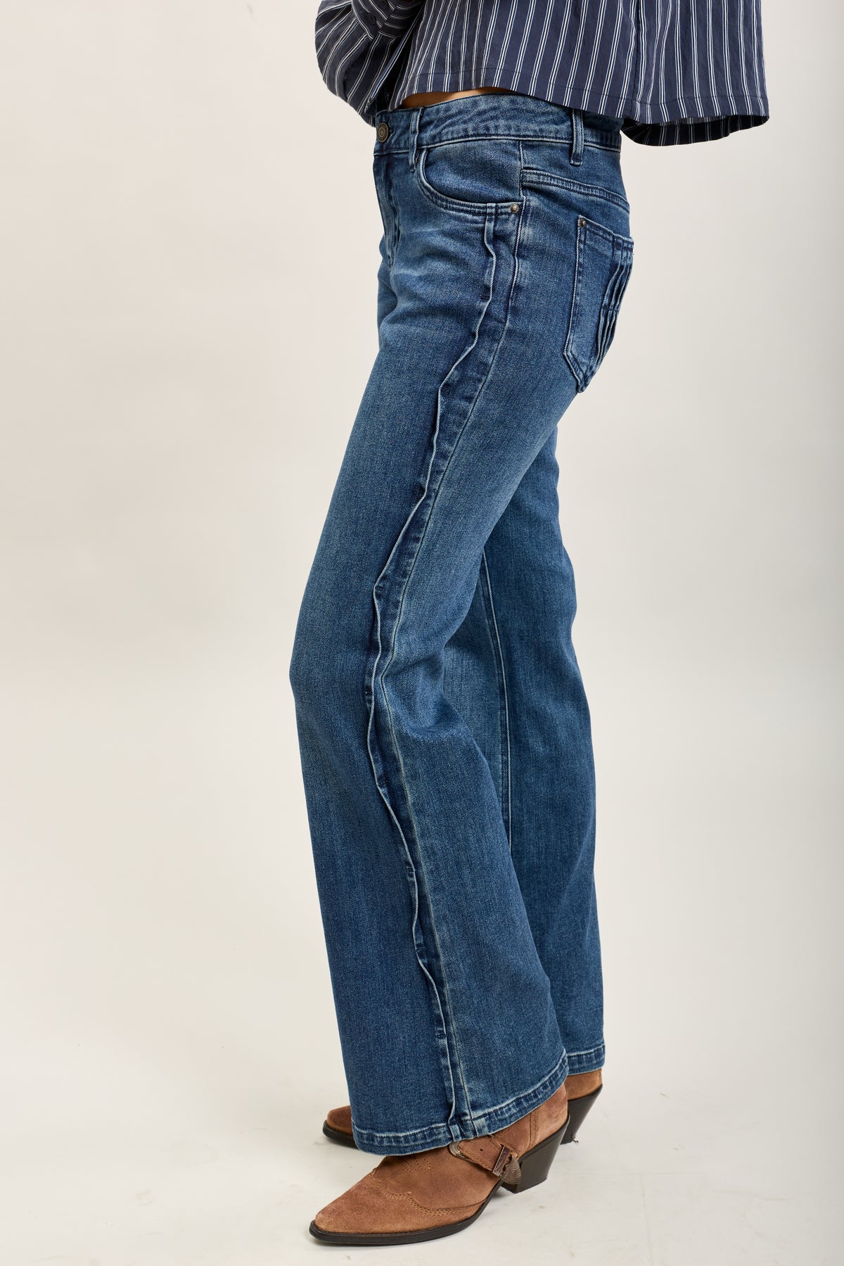 Toxik3 stretch denim bootcut jean pants bellows pockets