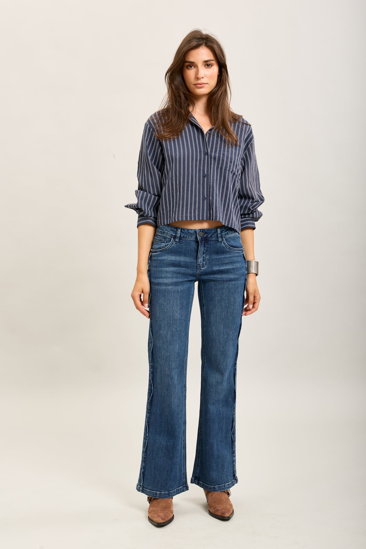 Toxik3 stretch denim bootcut jean pants bellows pockets