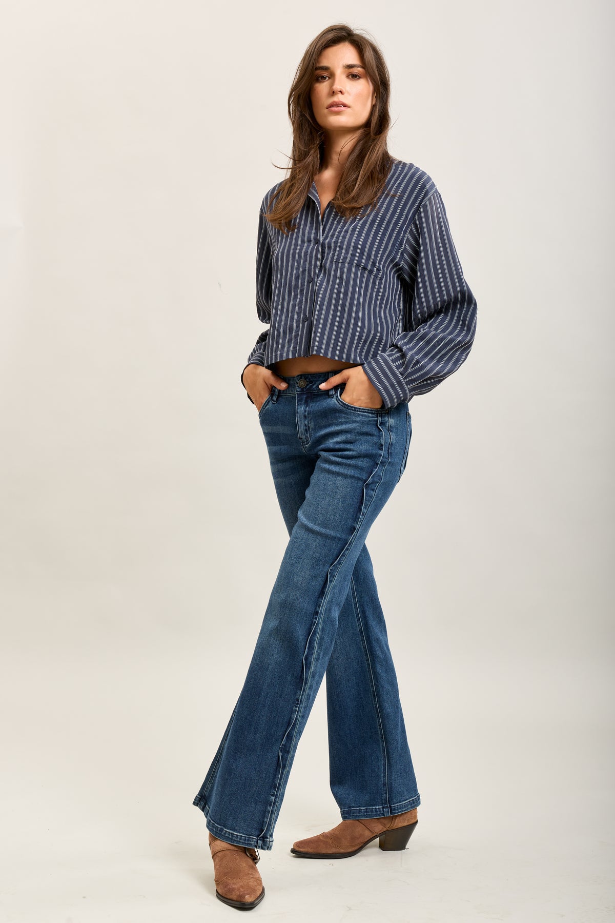 Toxik3 stretch denim bootcut jean pants bellows pockets
