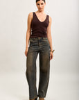 Toxik3 full rhinestone stretch denim balloon jean pants