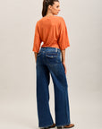 Toxik3 pantalon jean wide denim stretch poches plaquées