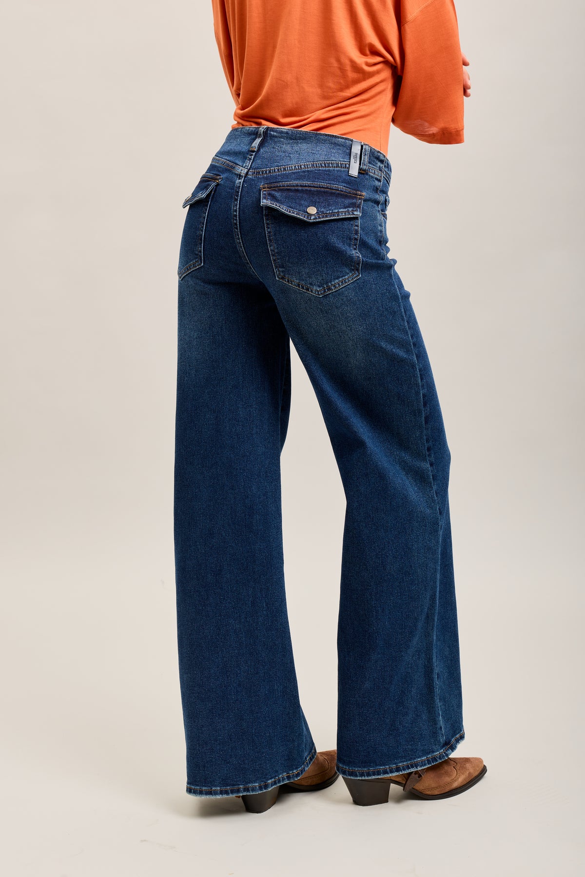Toxik3 pantalon jean wide denim stretch poches plaquées