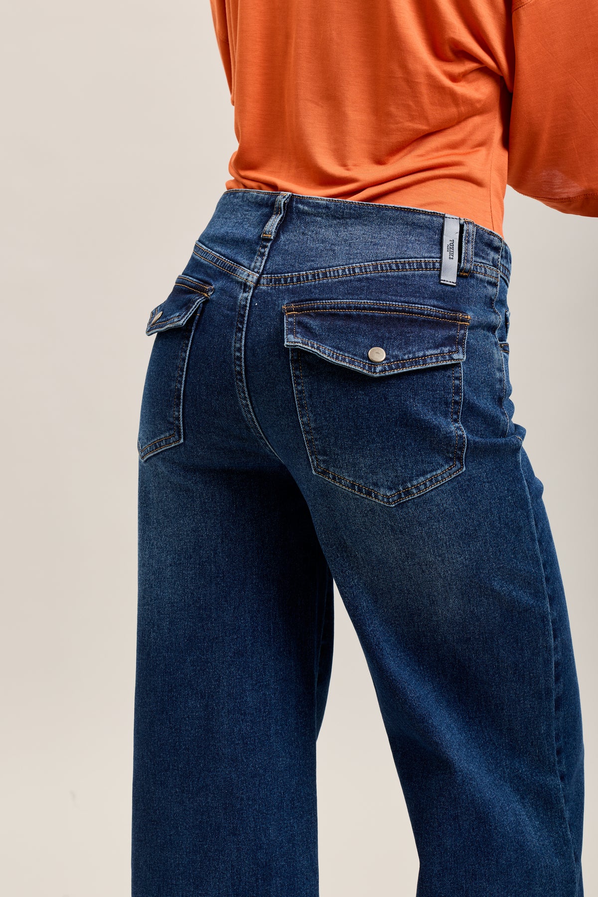 Toxik3 pantalon jean wide denim stretch poches plaquées