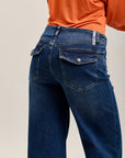 Toxik3 pantalon jean wide denim stretch poches plaquées