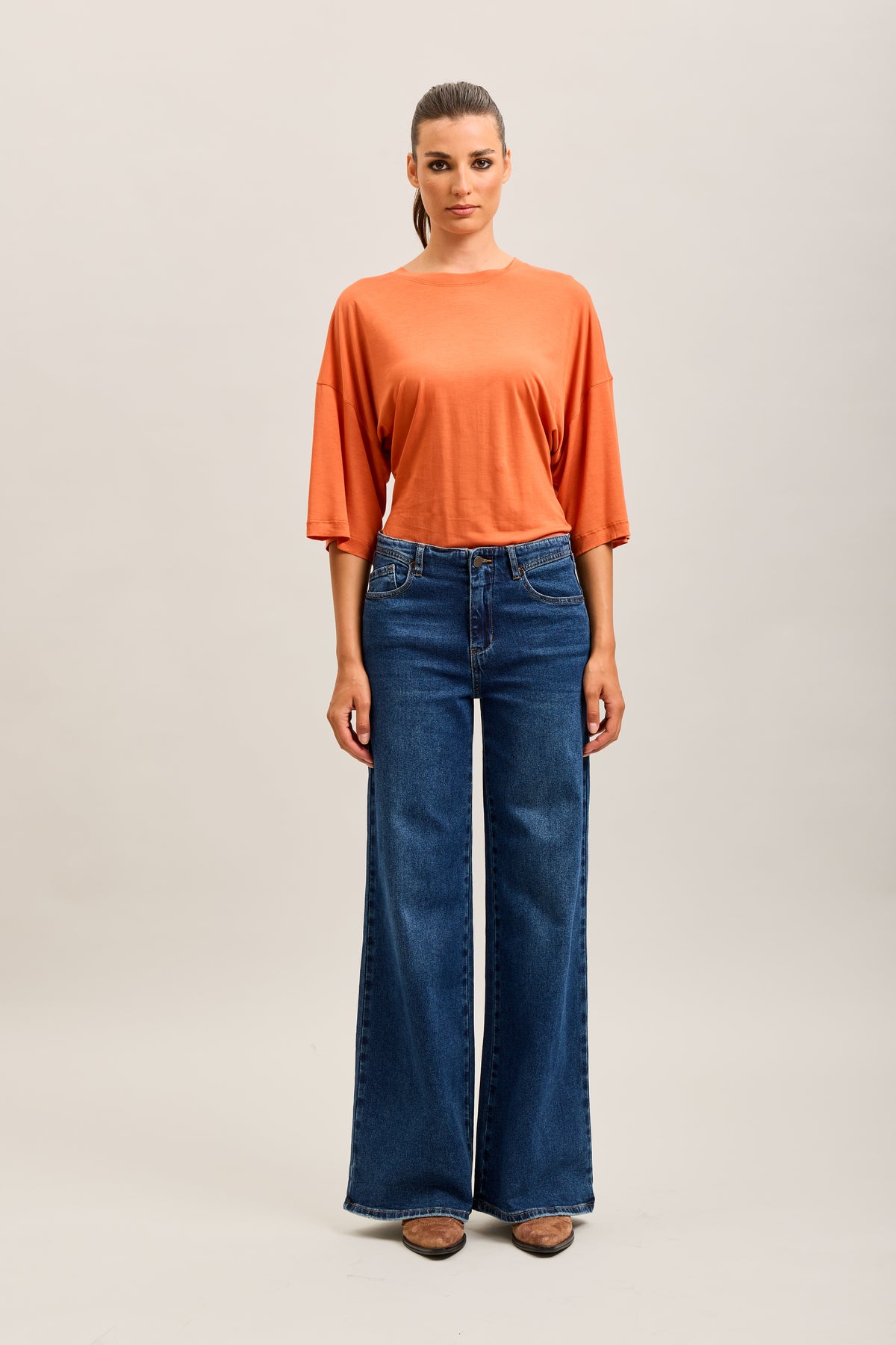 Toxik3 pantalon jean wide denim stretch poches plaquées