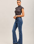 Toxik3 stretch denim bootcut jean pants with topstitched pattern