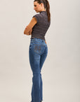Toxik3 stretch denim bootcut jean pants with topstitched pattern