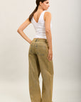 Toxik3 pantalon jean extra-wide denim stretch full strass gold