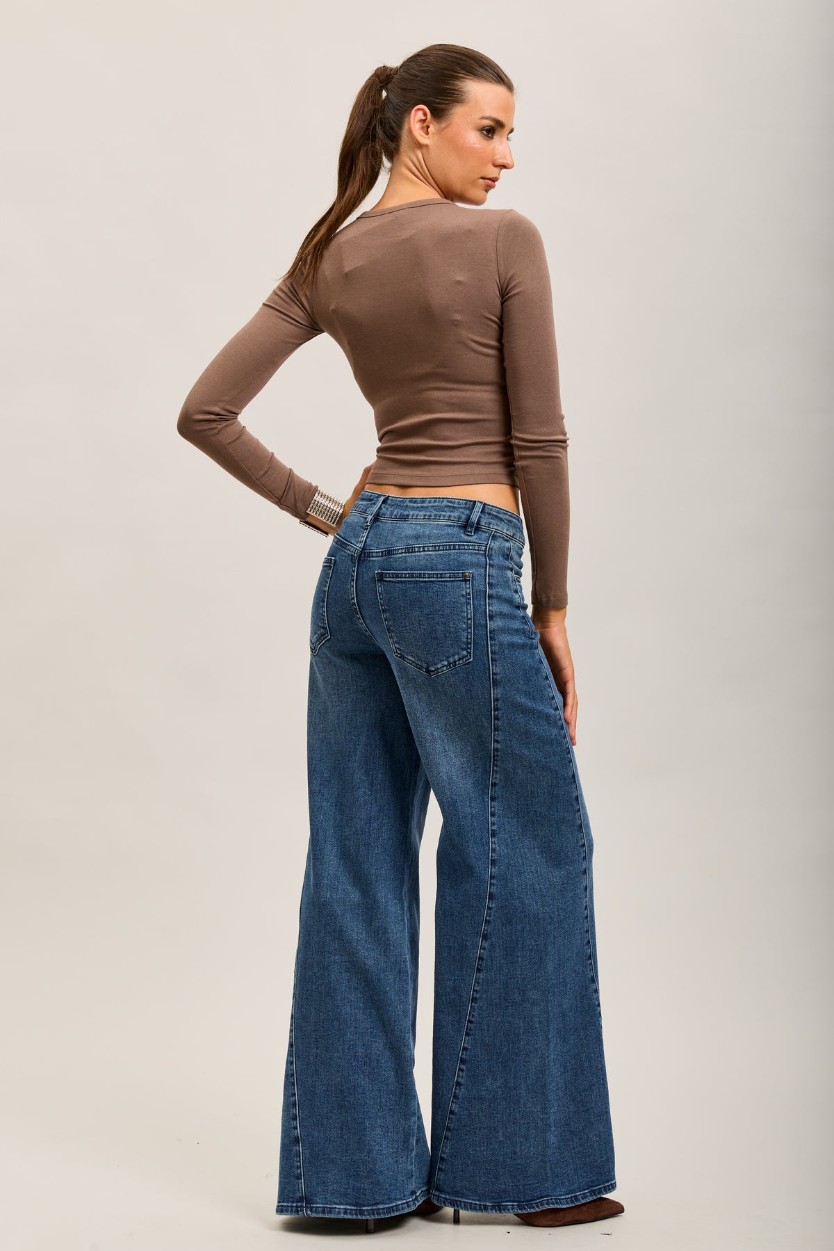Toxik3 pantalon jean extra-wide Lyocell strass
