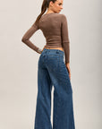 Toxik3 pantalon jean extra-wide Lyocell strass