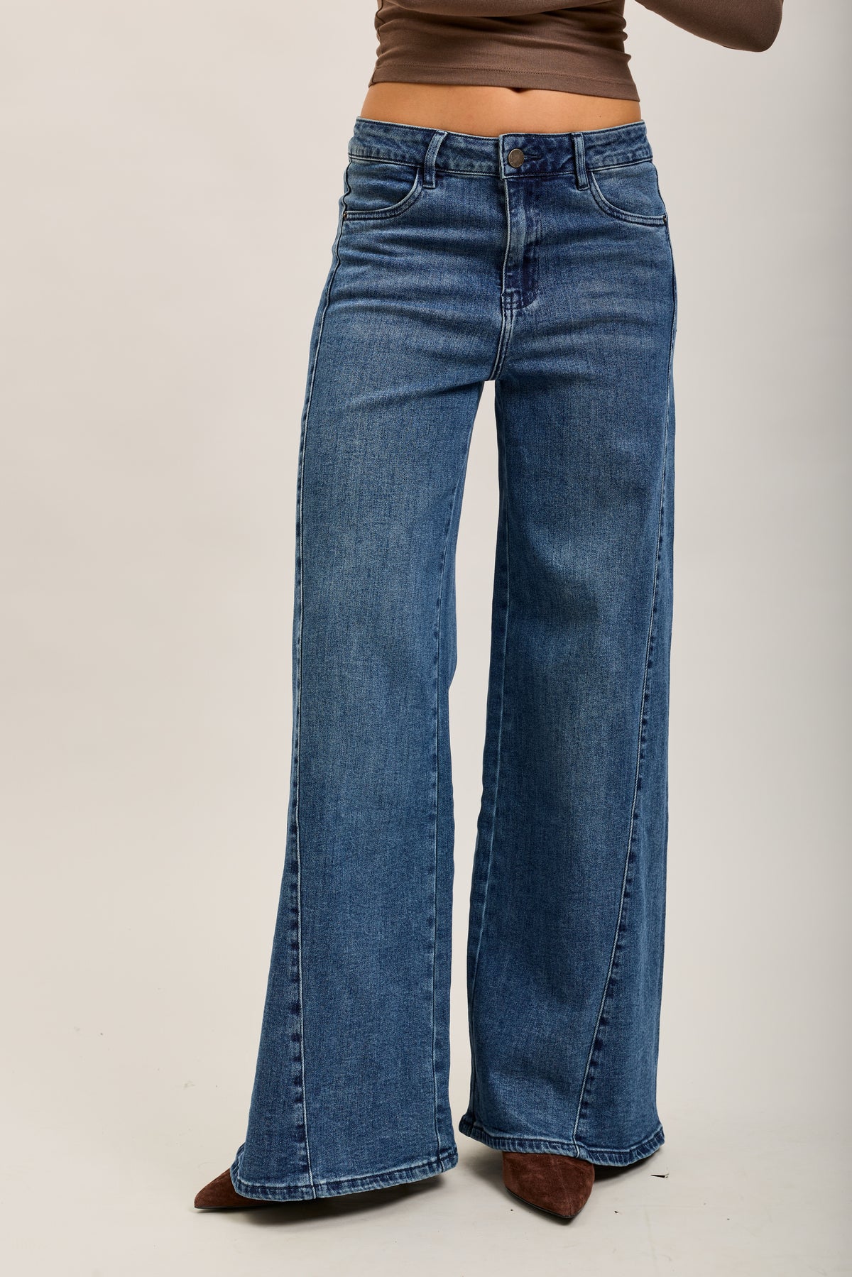 Toxik3 pantalon jean extra-wide Lyocell strass