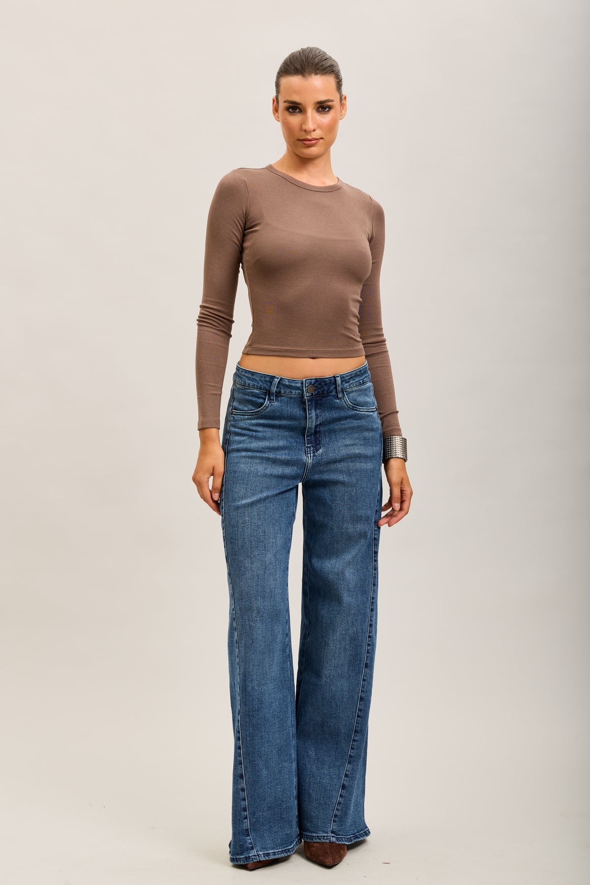 Toxik3 pantalon jean extra-wide Lyocell strass