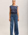Toxik3 pantalon jean extra-wide Lyocell strass