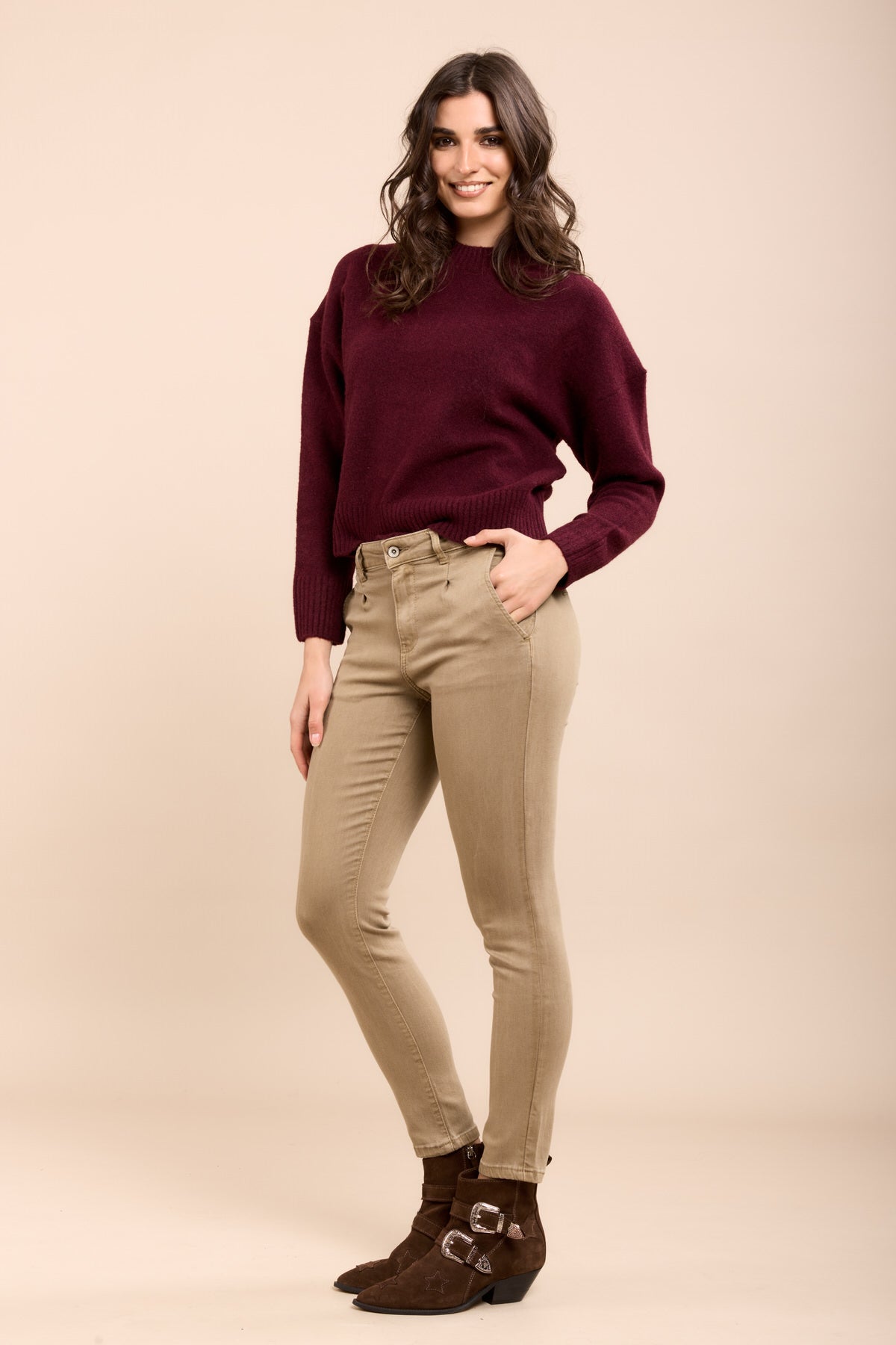 Toxik3 Jean boy super stretch poches passepoilées et revers