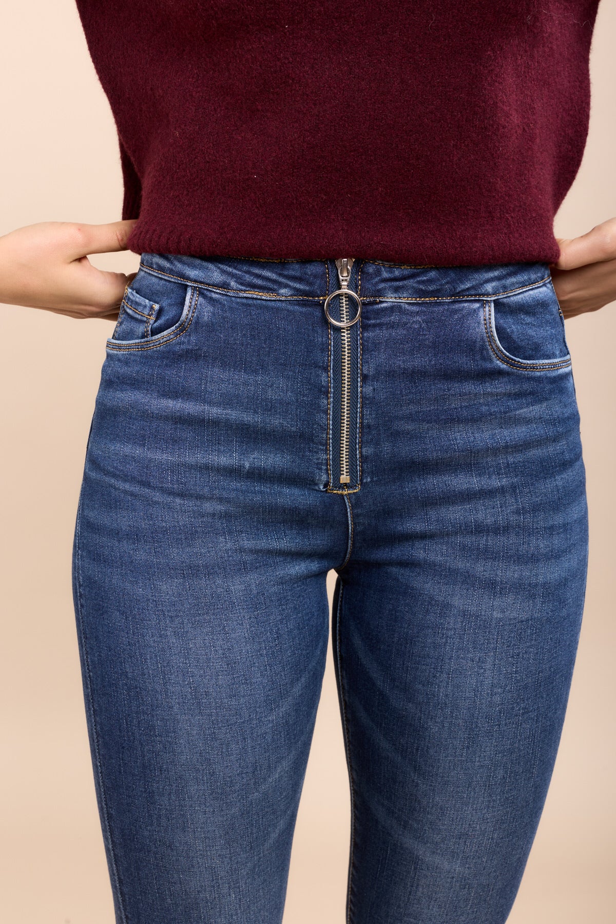 Toxik3 pantalon jean stretch slim fermeture zip