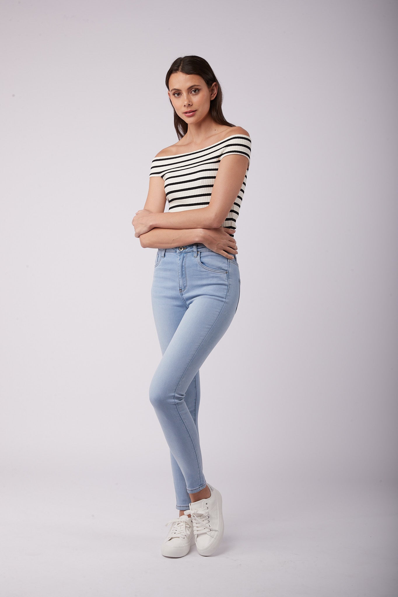 Stretch jeans hoge taille - dona