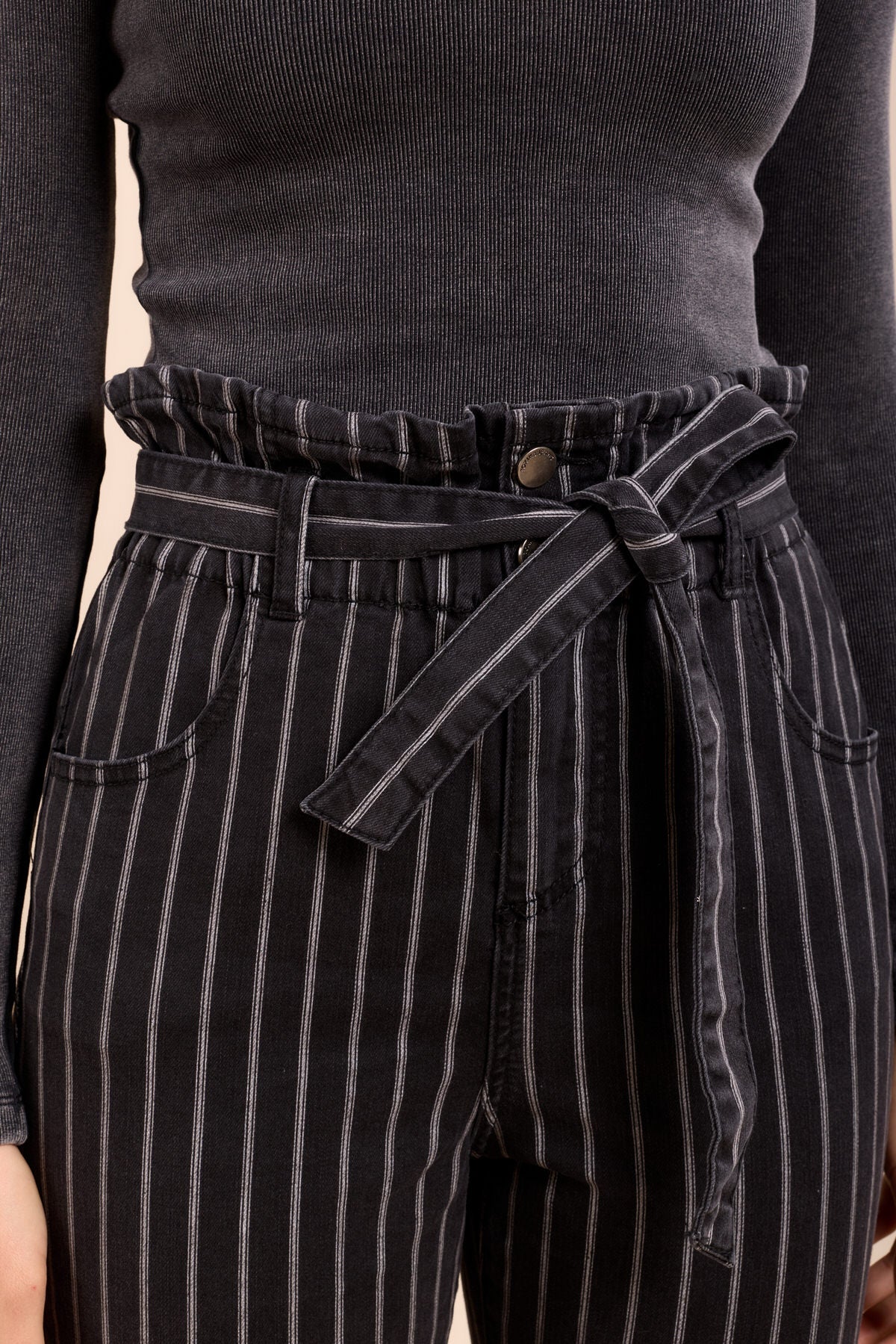 Jean paper bag rayé - Shanna