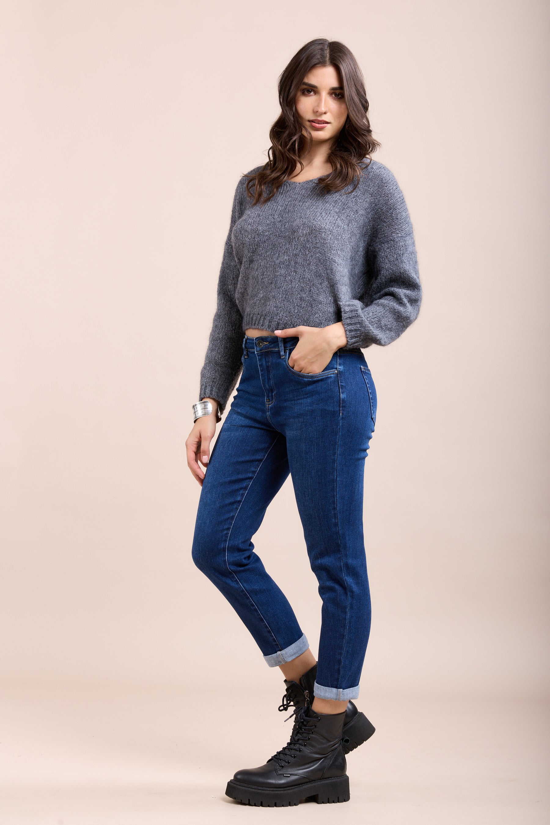 Toxik3 jean boyfriend super stretch à revers