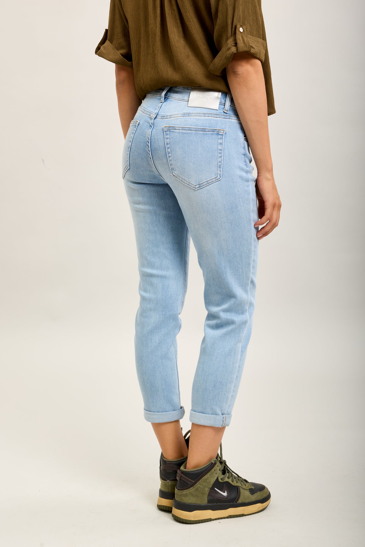 Toxik3 super stretch denim boyfriend jean pants with cuffs