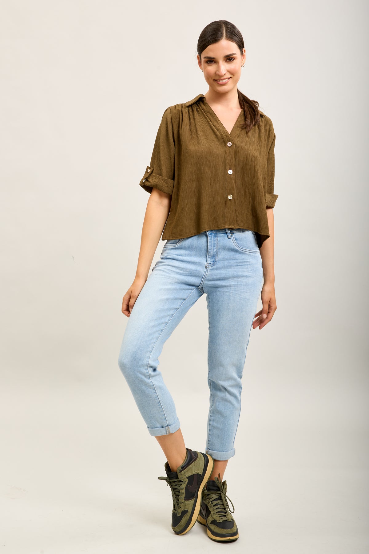 Toxik3 super stretch denim boyfriend jean pants with cuffs