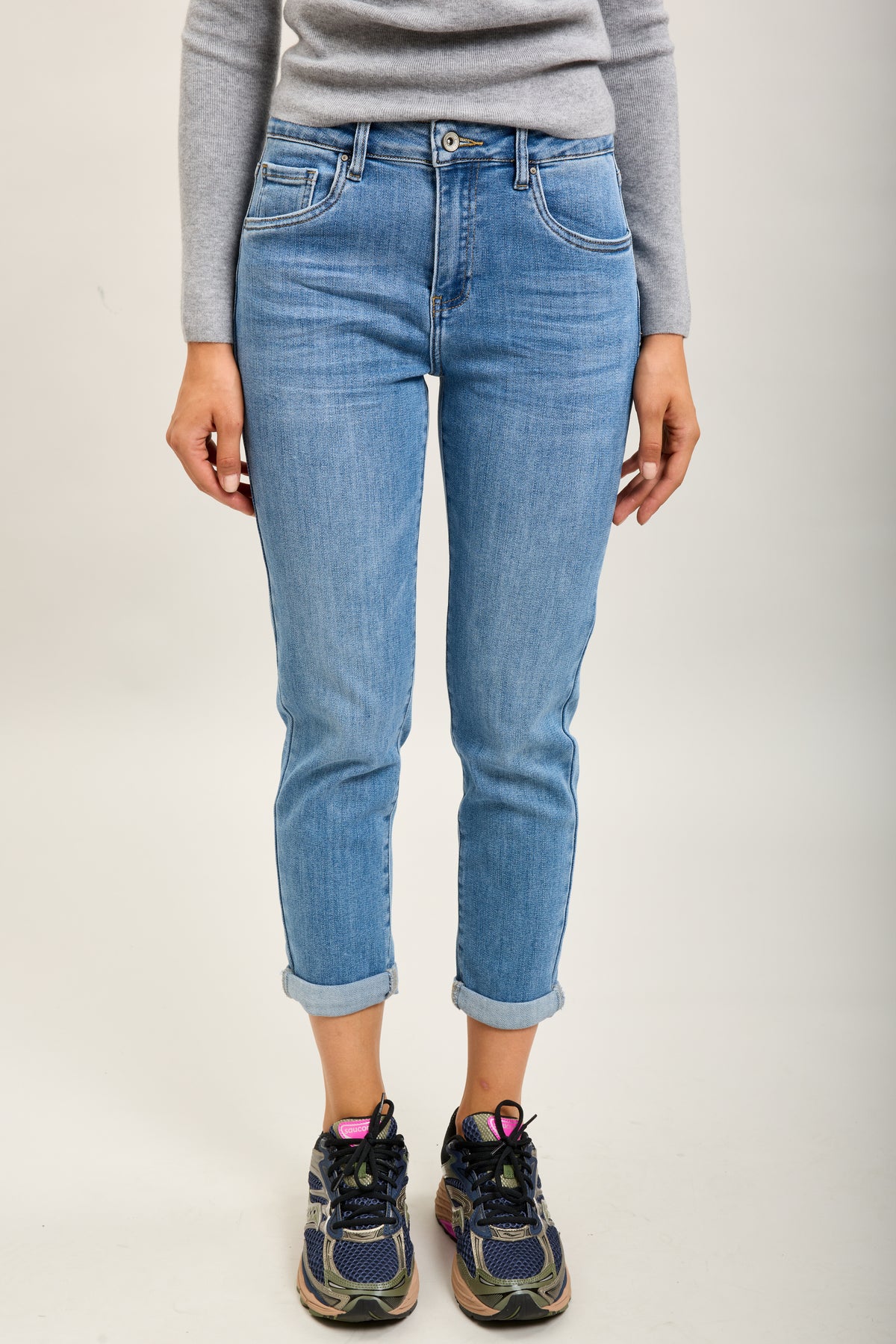 Toxik3 super stretch denim boyfriend jean pants with cuffs
