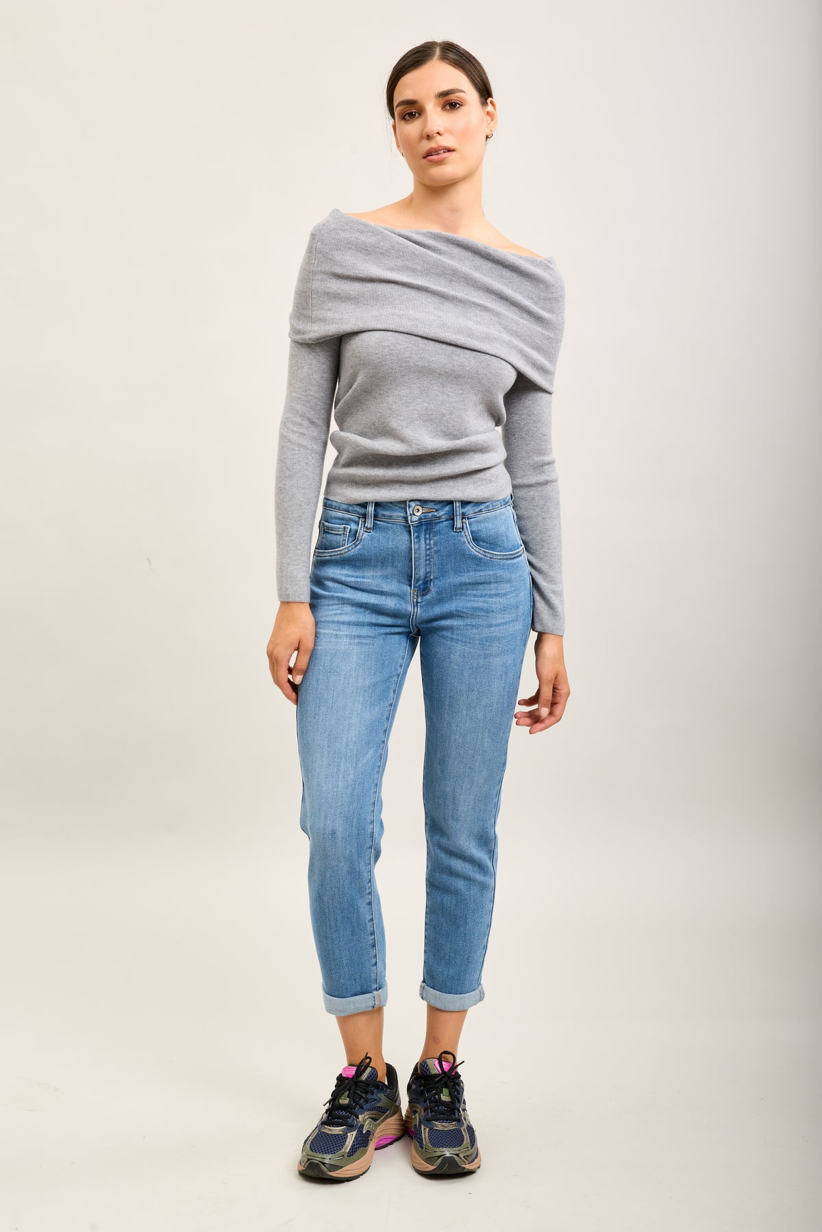 Toxik3 super stretch denim boyfriend jean pants with cuffs