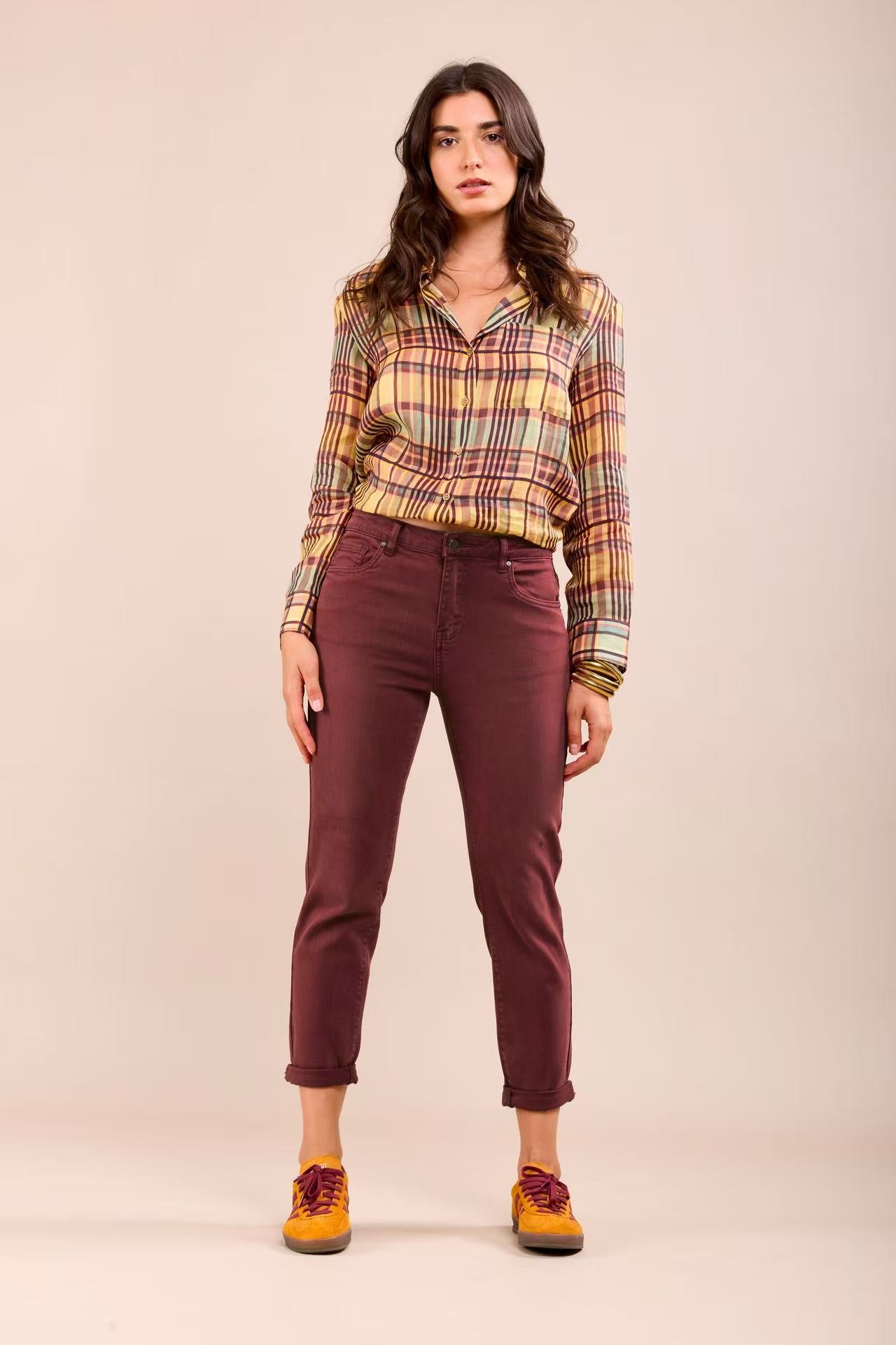 Toxik3 Stretch-Boyfriend-Jeans mit minimalistischen Bündchen