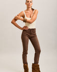 Pantalones vaqueros estilo boyfriend de denim elástico con puños minimalistas Toxik3