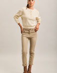 Pantalones vaqueros estilo boyfriend de denim elástico con puños minimalistas Toxik3
