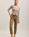 Pantalones vaqueros estilo boyfriend de denim elástico con puños minimalistas Toxik3