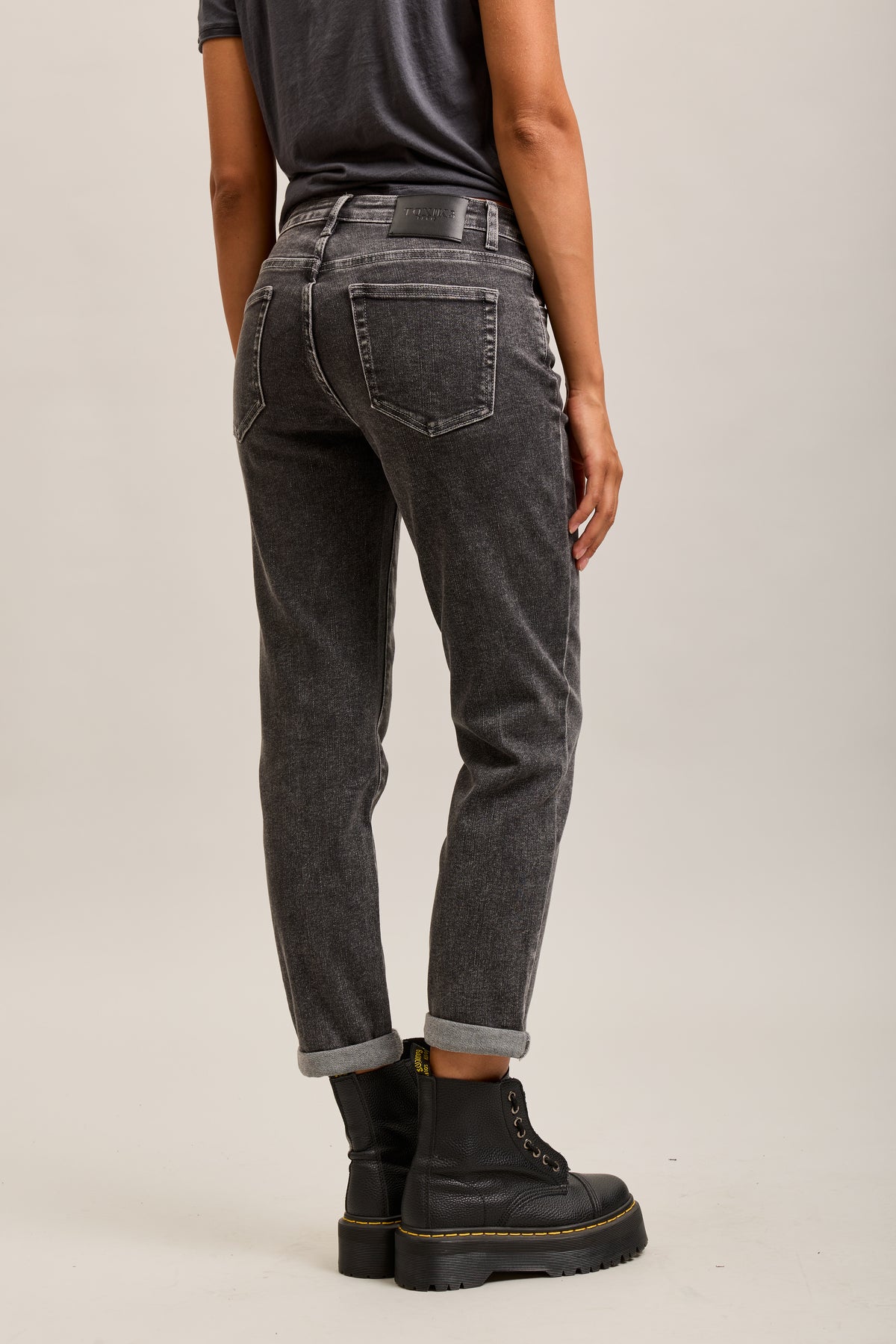 Toxik3 super stretch denim boyfriend jean pants with cuffs