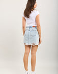 Toxik3 falda corta de tubo denim destruir accesorio bufanda