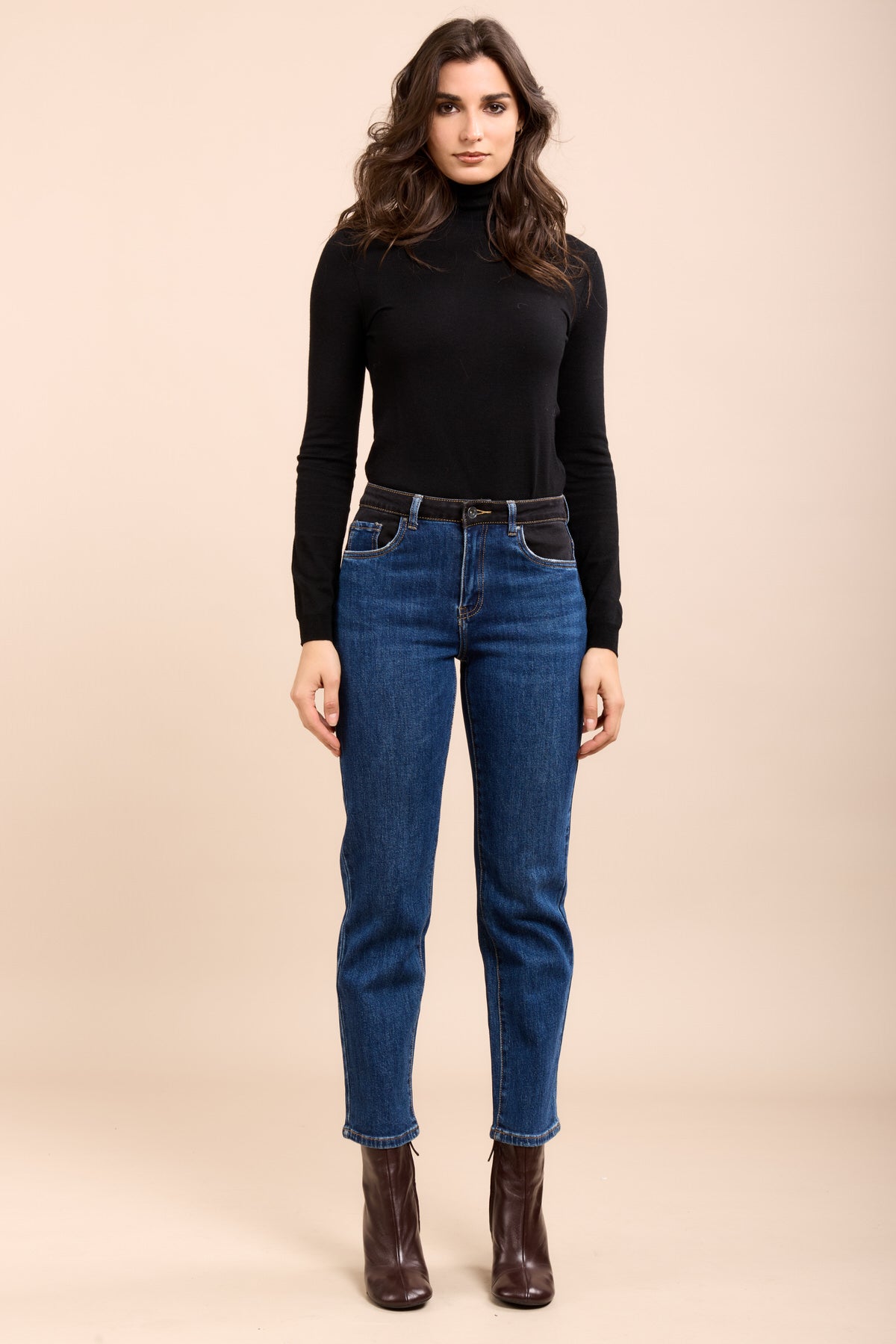 Toxik3 pantalon jean stretch slim bi-color