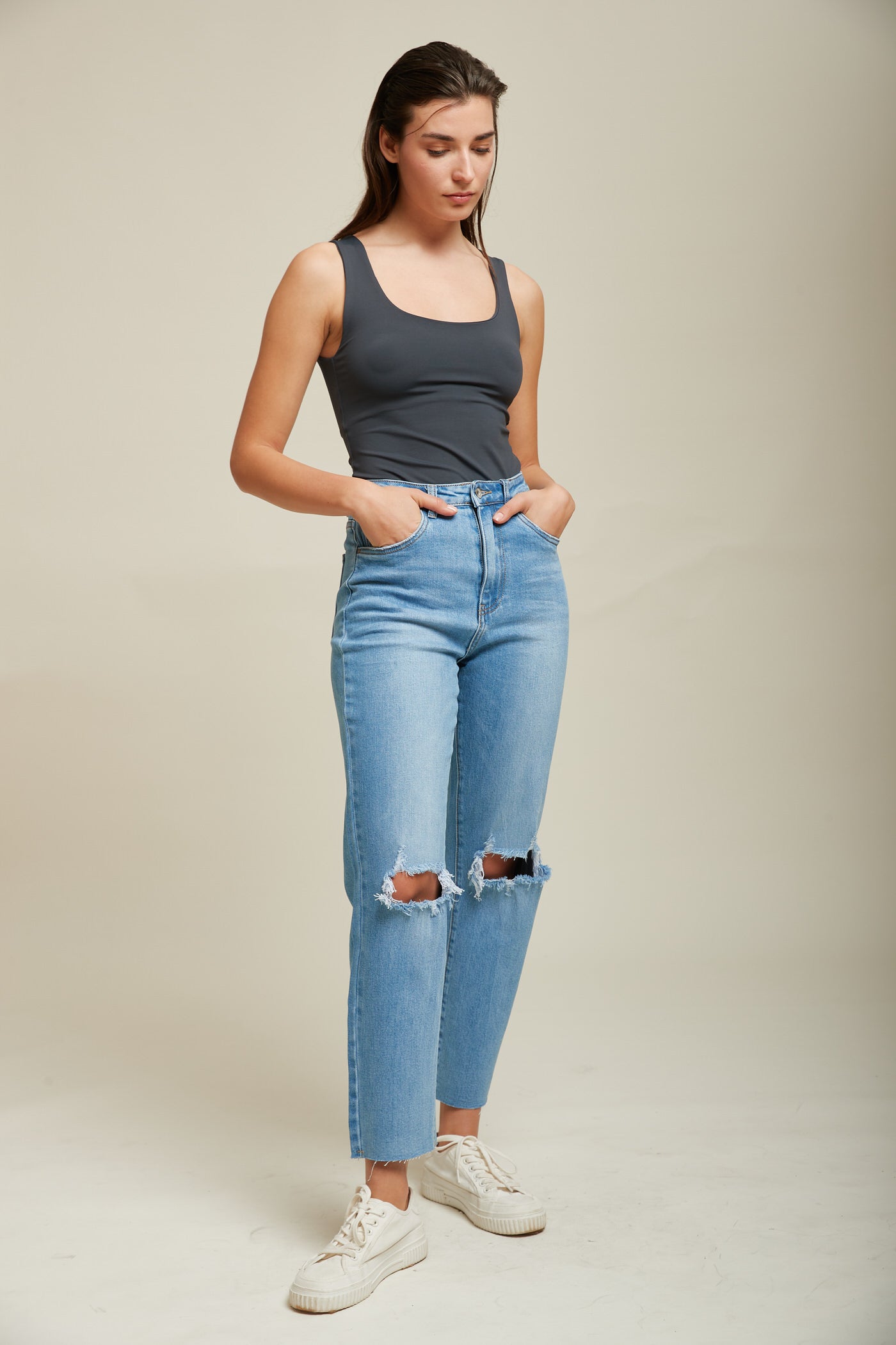 Jean Mom Without Hem - Molly