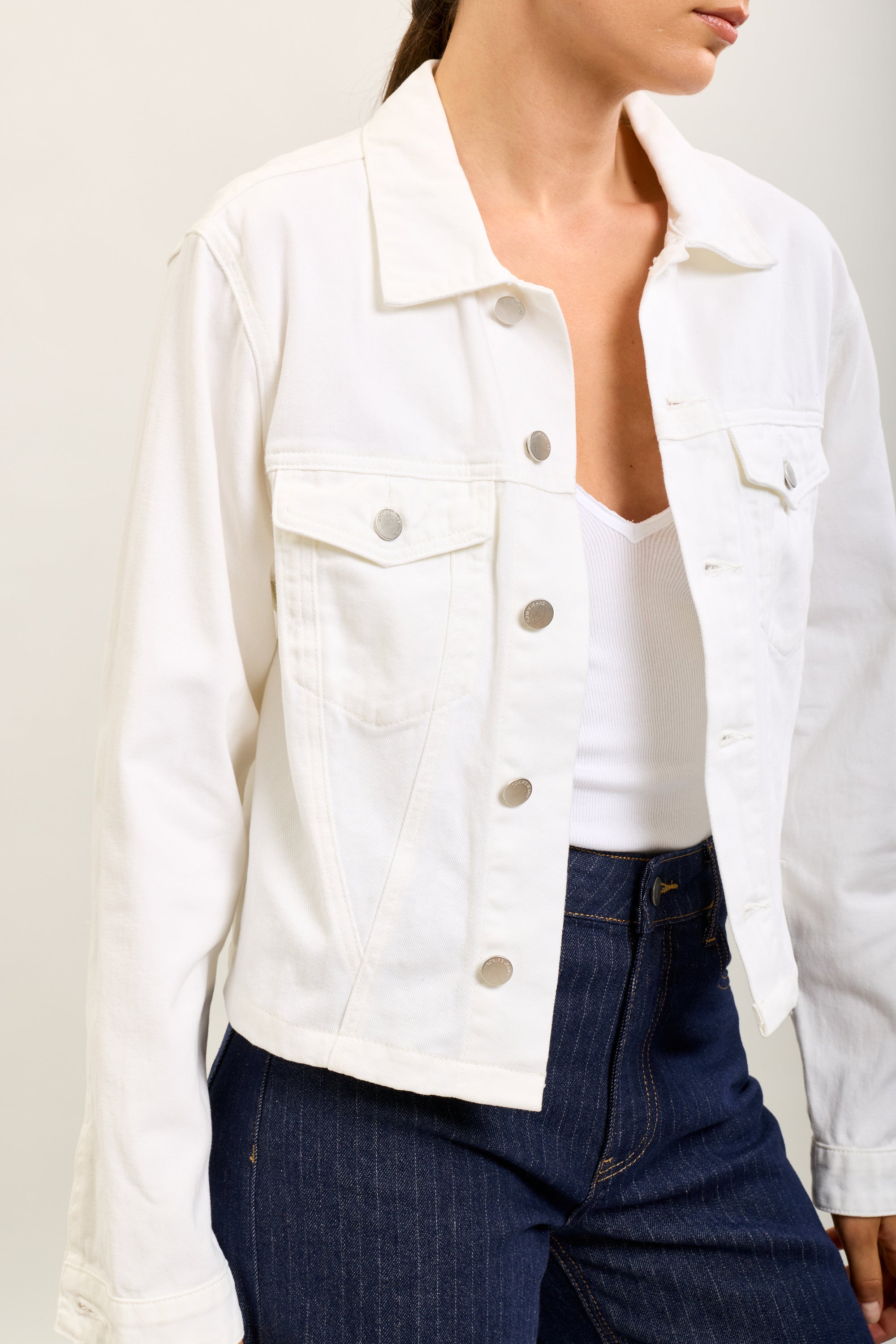 Toxik3 veste courte jean boutons