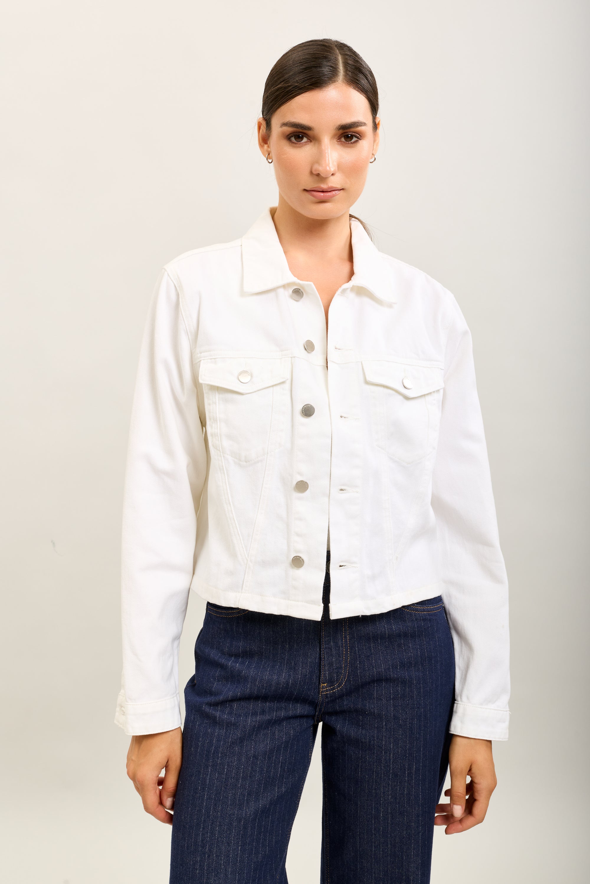 Toxik3 veste courte jean boutons