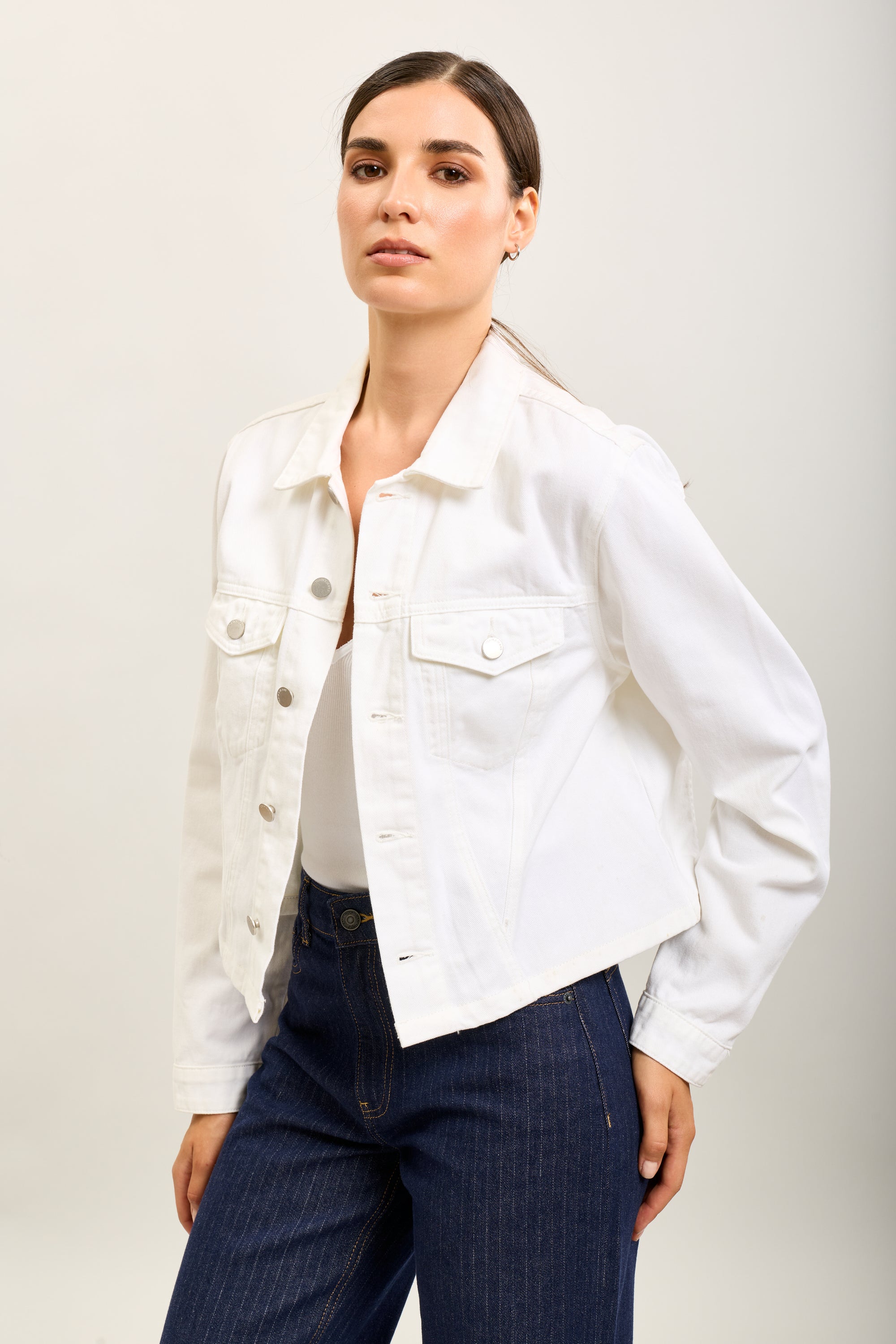 Toxik3 veste courte jean boutons