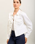 Toxik3 veste courte jean boutons