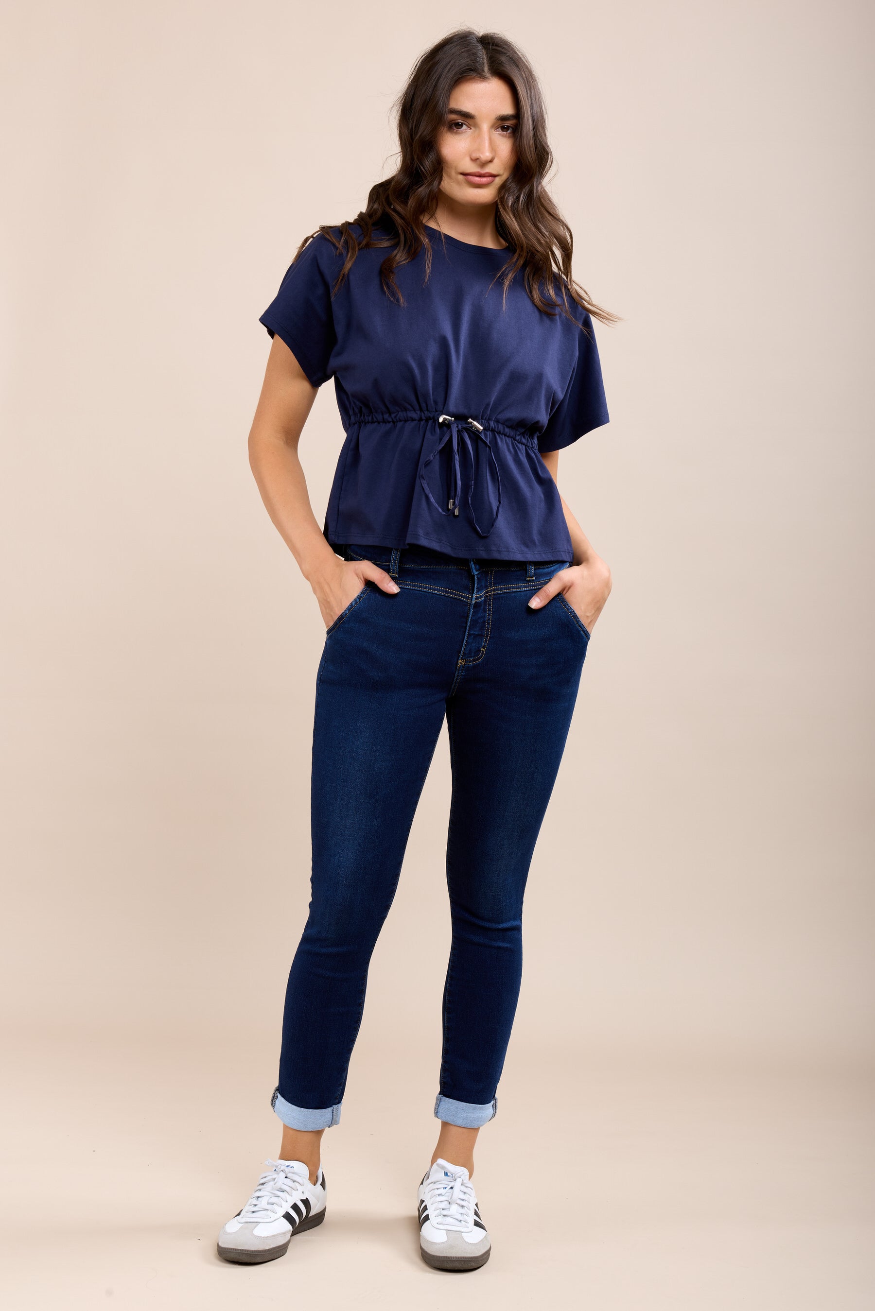 Toxik3 jean boyfriend super stretch à revers bleu indigo