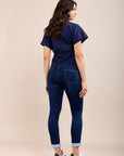 Toxik3 jean boyfriend super stretch à revers bleu indigo