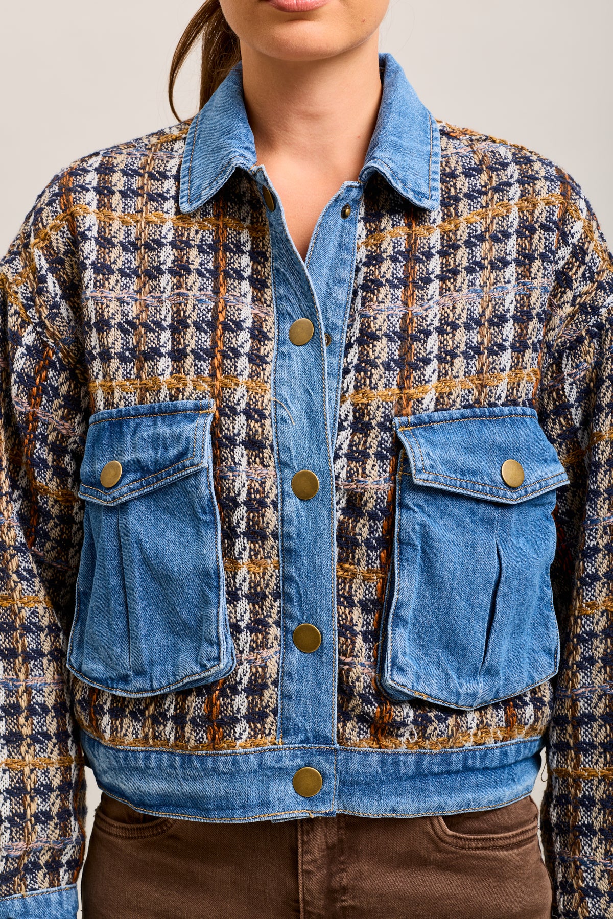 Chaqueta cálida de tweed bimaterial Toxik3