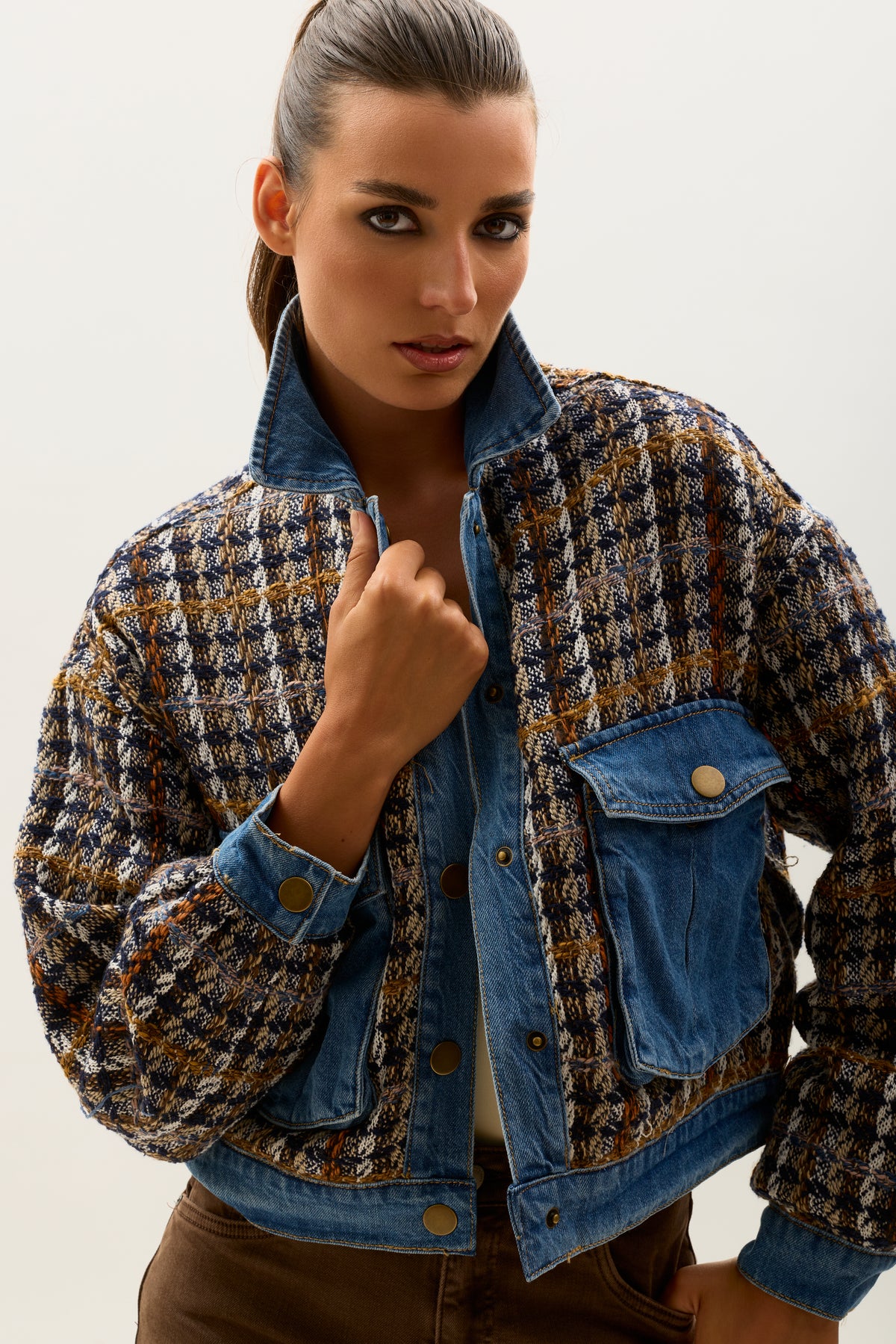 Chaqueta cálida de tweed bimaterial Toxik3