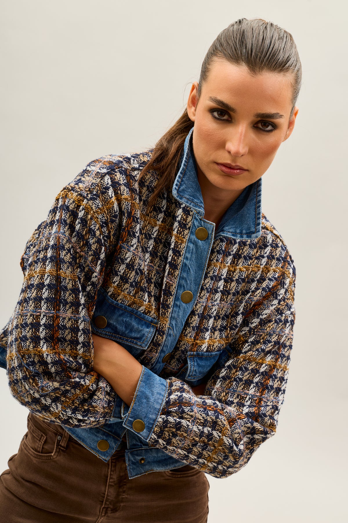 Chaqueta cálida de tweed bimaterial Toxik3