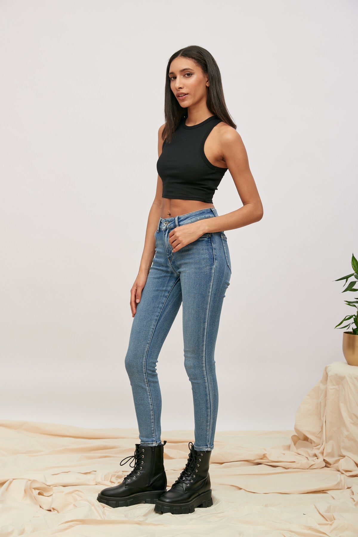 Talked high high waist jeans - Corner
